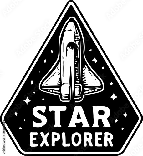 Rocket flying among stars, symbolizing exploration, movement, and reaching distant frontiers