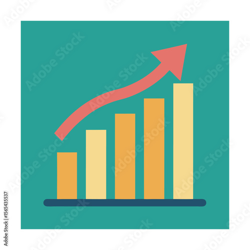 Growth Graph Icon Showing Upward Trend Success