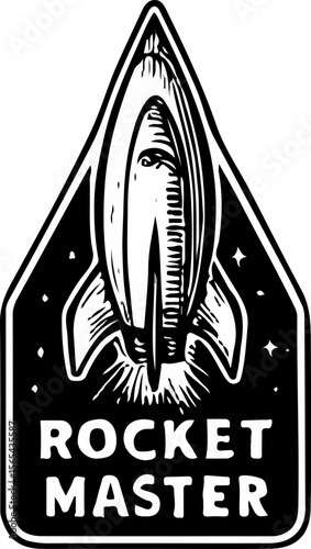 Stylized rocket in motion with trailing smoke, capturing momentum and space ambition