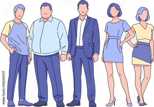 Diverse business team vector illustration for corporate website and marketing