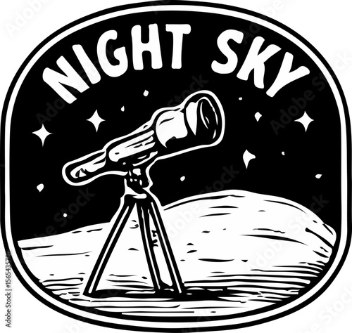 A telescope perched on a hill observing the stars, representing astronomy and wonder