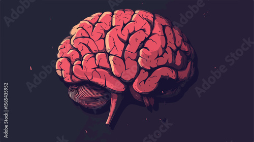 Understanding the Connection: Broken Heart, Depression, and Human Brain Flat Vector Illustration