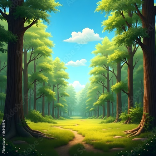 tropical forest in the morning