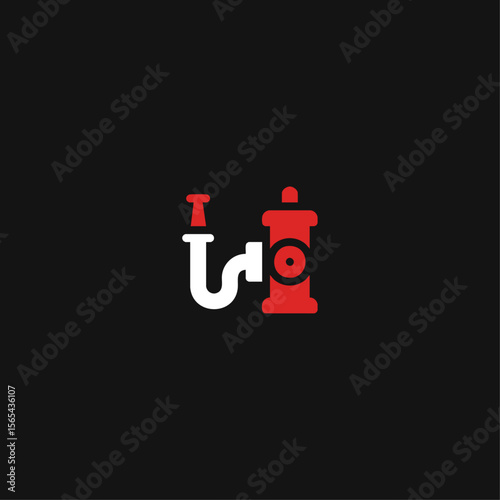 Fire Hydrant icon logo flat vector design