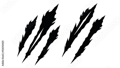 Claw Marks: Intense close-up capture of striking claw marks, illustrating powerful and raw scratch.