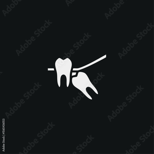 Wisdom Tooth icon logo flat vector design