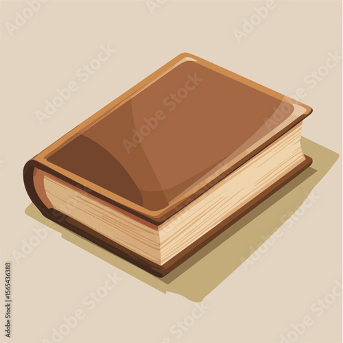 Modern flat vector illustration of a brown book, ideal for bookstores and education themes