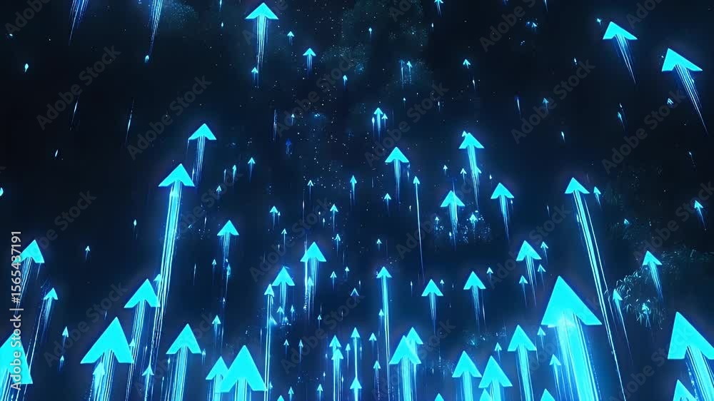 custom made wallpaper toronto digitalA mesmerizing display of blue arrows cascading through a starry night sky, creating a futuristic ambiance