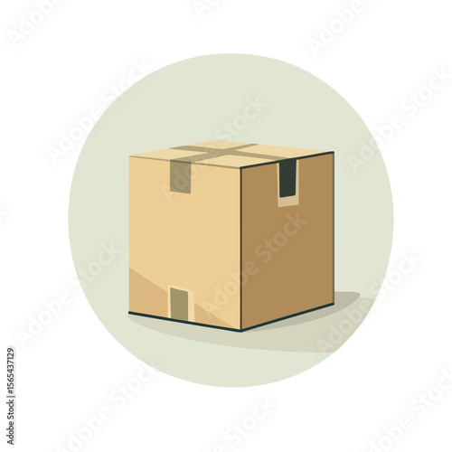 Brown Paper Box Flat Vector Illustration - Versatile Packaging Design Concept