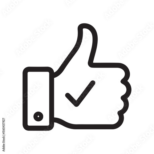 Thumbs Up Hand Gesture with Checkmark Icon