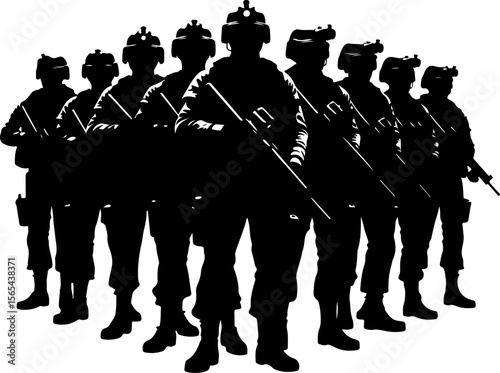 soldiers, military, army, marching, vector bundle