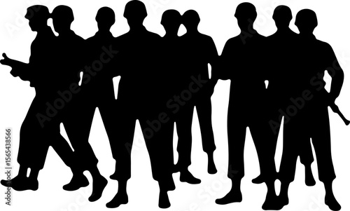 soldiers, military, army, marching, vector bundle