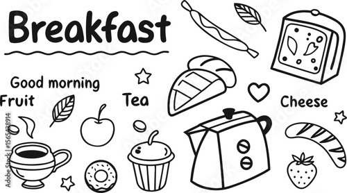 vector breakfast and morning icon set,

Fast food sketch for fastfood restaurant or bistro. Vector cheeseburger burger or hotdog sandwich snack, french fries or pizza and coffee or soda drink, taco 