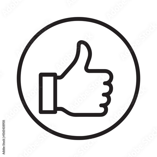 Thumbs Up Hand Gesture Inside Circle Icon