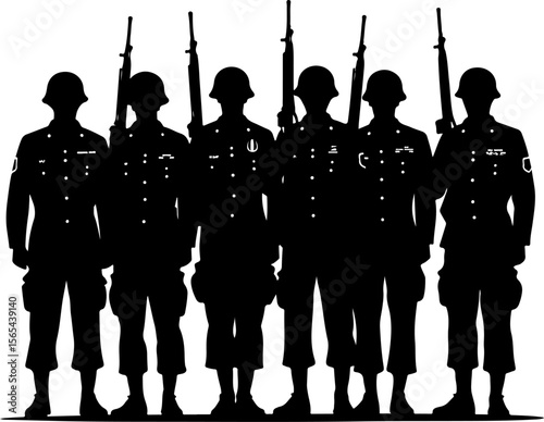 soldiers, military, army, marching, vector bundle