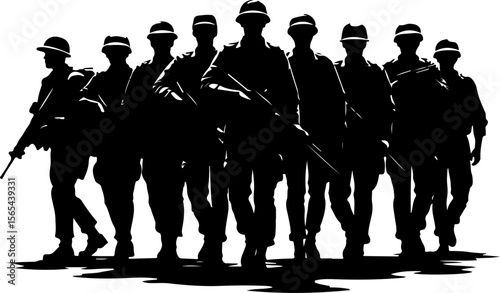 soldiers, military, army, marching, vector bundle