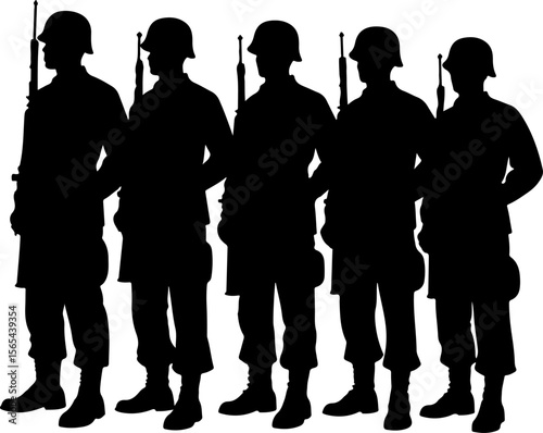 soldiers, military, army, marching, vector bundle