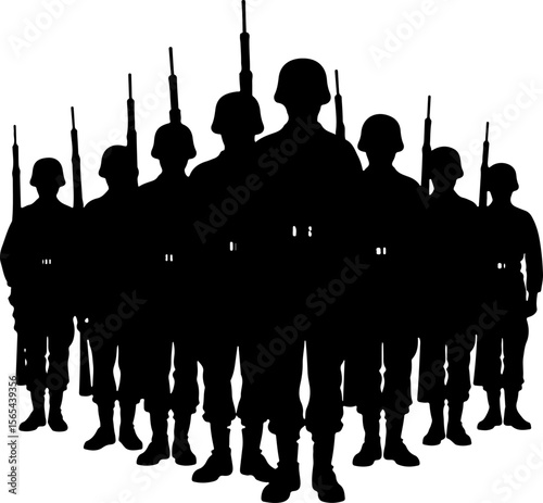 soldiers, military, army, marching, vector bundle