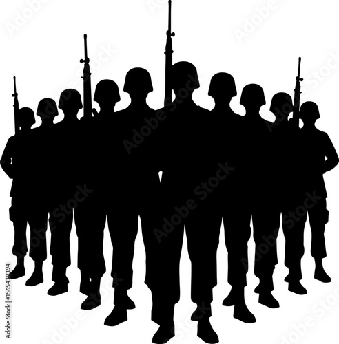 soldiers, military, army, marching, vector bundle