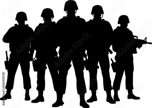 soldiers, military, army, marching, vector bundle