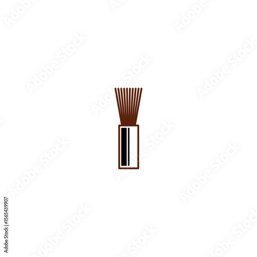 Engraved Polishing brush icon logo flat vector design