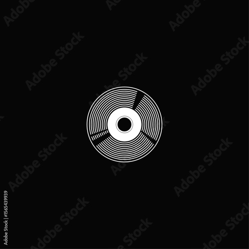Engraving Disc icon logo flat vector design