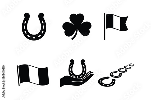 Horseshoe shamrock flag bundle lucky charm clover Ireland