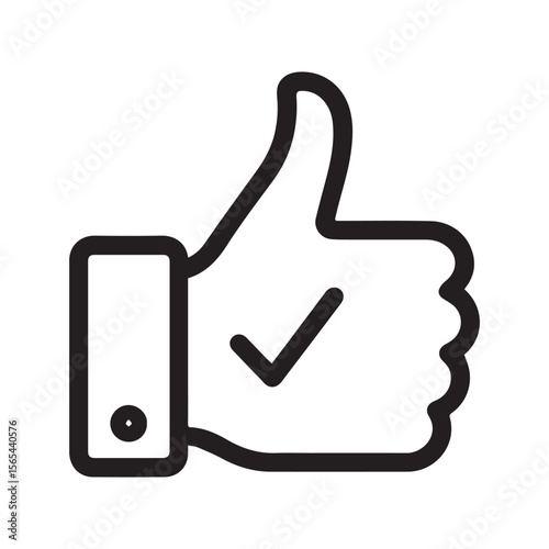 Thumbs Up with Checkmark Symbol Icon