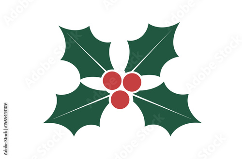 Simple Christmas Holly Sprig Graphic Design