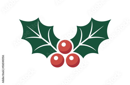 Simple Christmas Holly Sprig Graphic Design