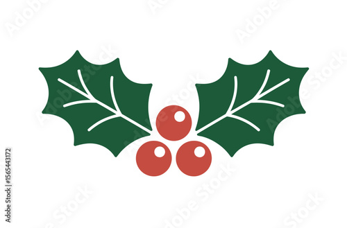 Simple Christmas Holly Sprig Graphic Design