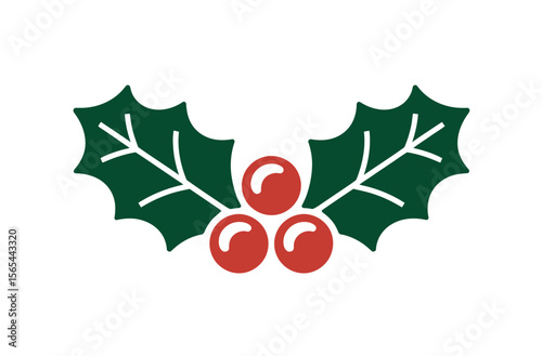 Simple Christmas Holly Sprig Graphic Design