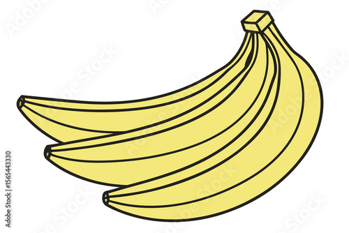 Cartoon Bunch of Ripe Yellow Bananas A Fun Illustration