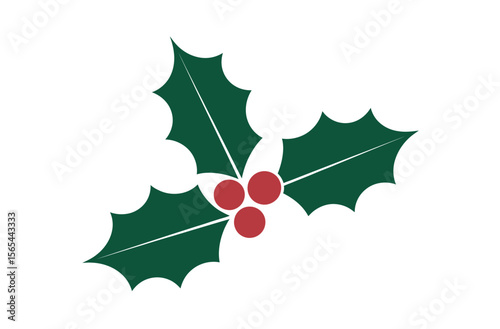 Simple Christmas Holly Sprig Graphic Design