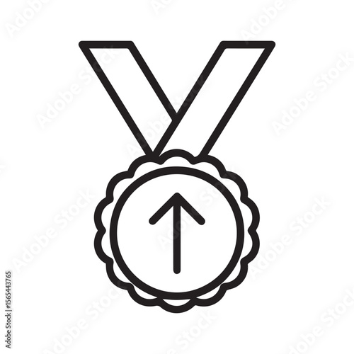 Arrow in Award Medal Outline Icon