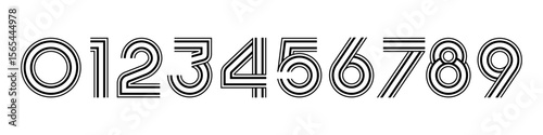 Number set font alphabet vector illustration. Set of modern number 0 to 9 logo designs.