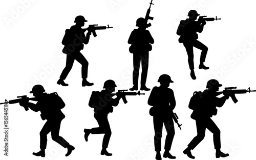 American soldiers, military, army,  vector bundle