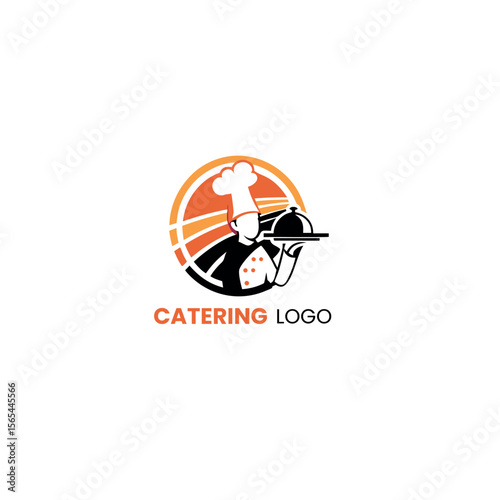 Restaurant and catering service logo design vector illustration