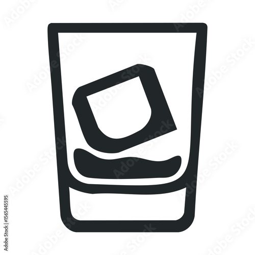 Simple icon of paint bucket tipping over