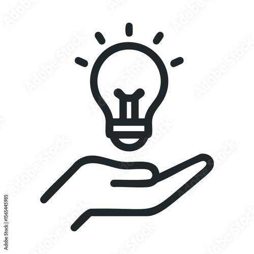 Innovative idea concept with hand holding light bulb icon