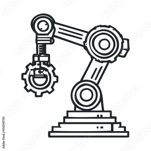 Robotic arm illustration: precision engineering and automation design