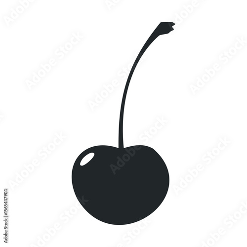 Simple black cherry icon on white background