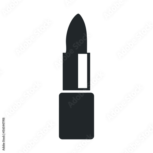 Minimalist black lipstick icon on white background