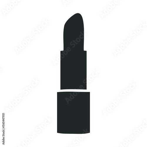 Minimalist black and white lipstick icon with simple design