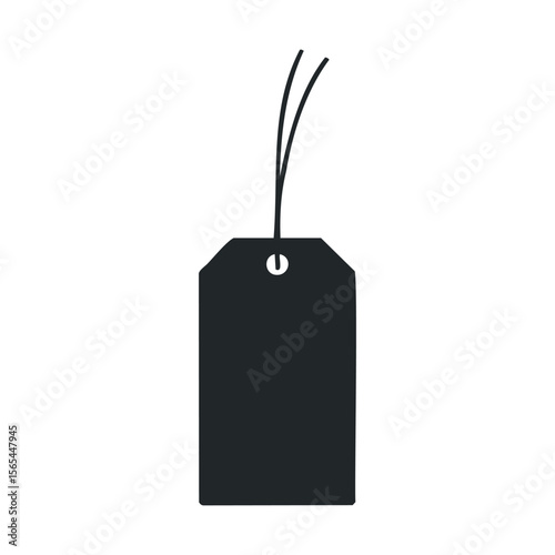 Black blank price tag with string for retail and gifts