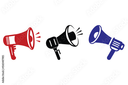 Megaphone Hand Microphone Mike Icon Silhouette Vector Illustration