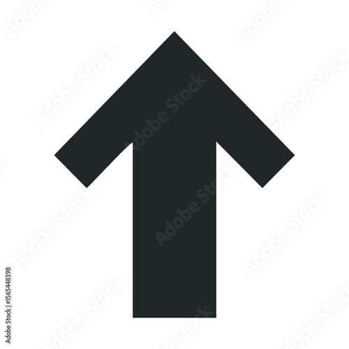Black upward arrow icon on white background indicating growth or progress