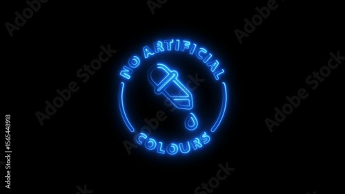 Neon Blue Circle No Artificial Colours Dropper Animation Loop Graphic Design Element Branding Marketing Natural