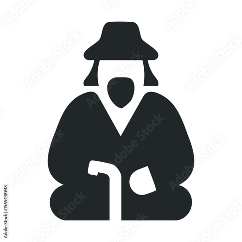 Mysterious silhouette of a detective with hat and coat