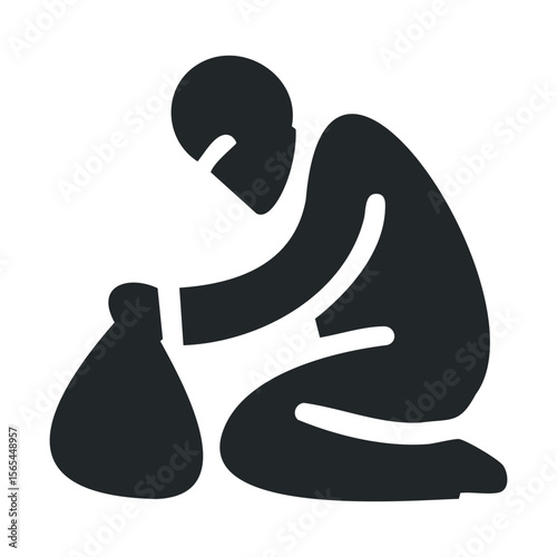 Silhouette of a female person in seated yoga pose with relaxed posture